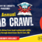 Decorative Graphic, 13th Annual Crab Crawl. Saturday, September 12, 11AM - 4:30 PM - Tickets at www.crabcrawl.org