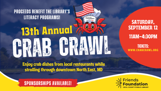 North East Crab Crawl, Saturday, September 12, 2026, 11AM-4:30PM